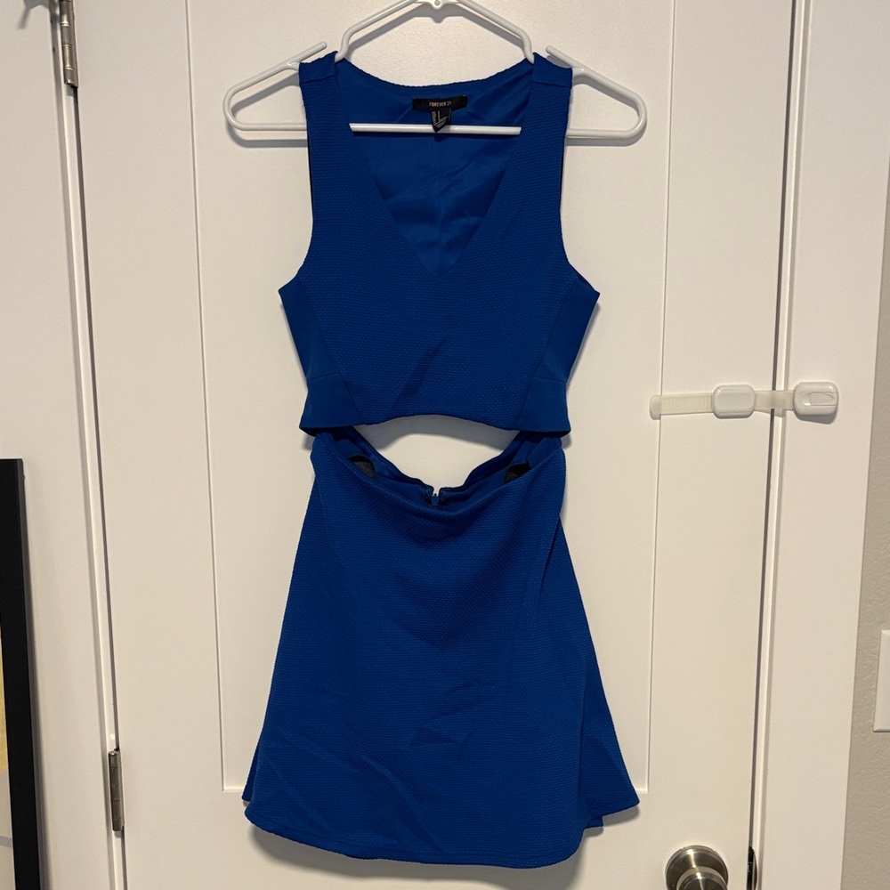 Forever 21 Blue Cutout Dress